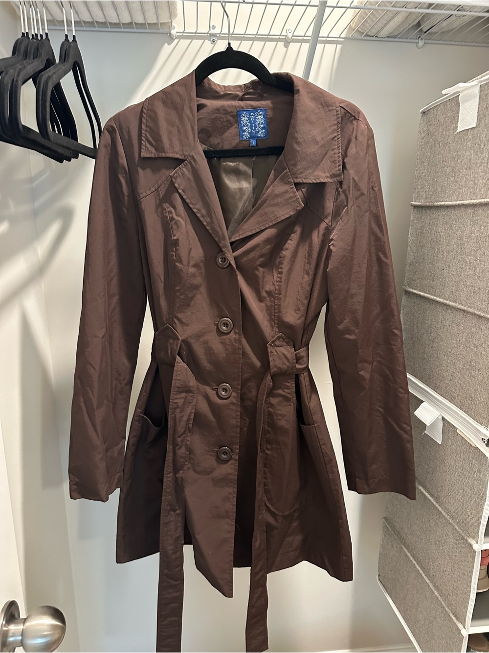 ambition Chocolate Brown Lightweight Trench Coat with Belt